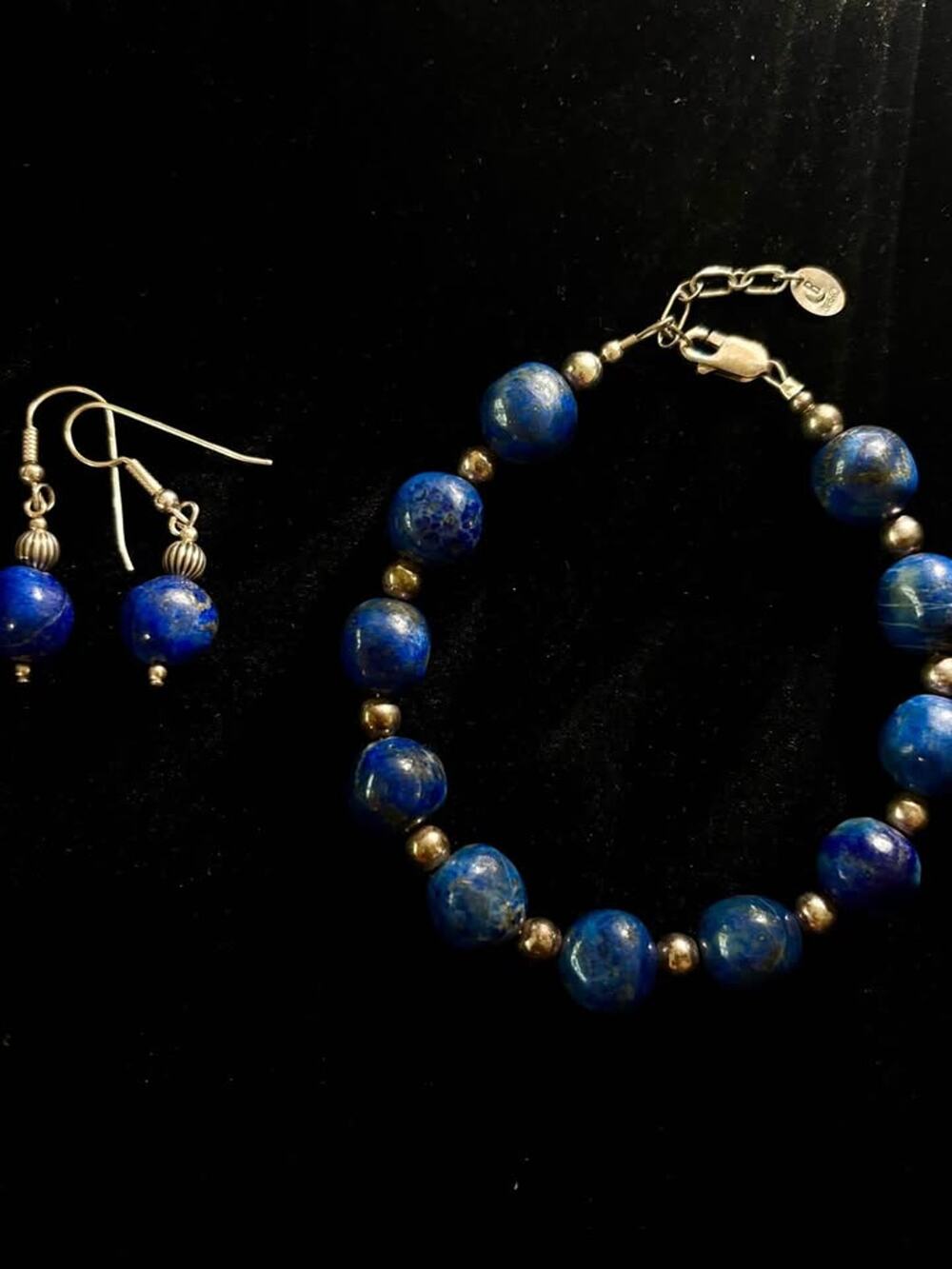 Designer Carolyn Pollack Sterling Silver and Genuine Blue Lapis Set